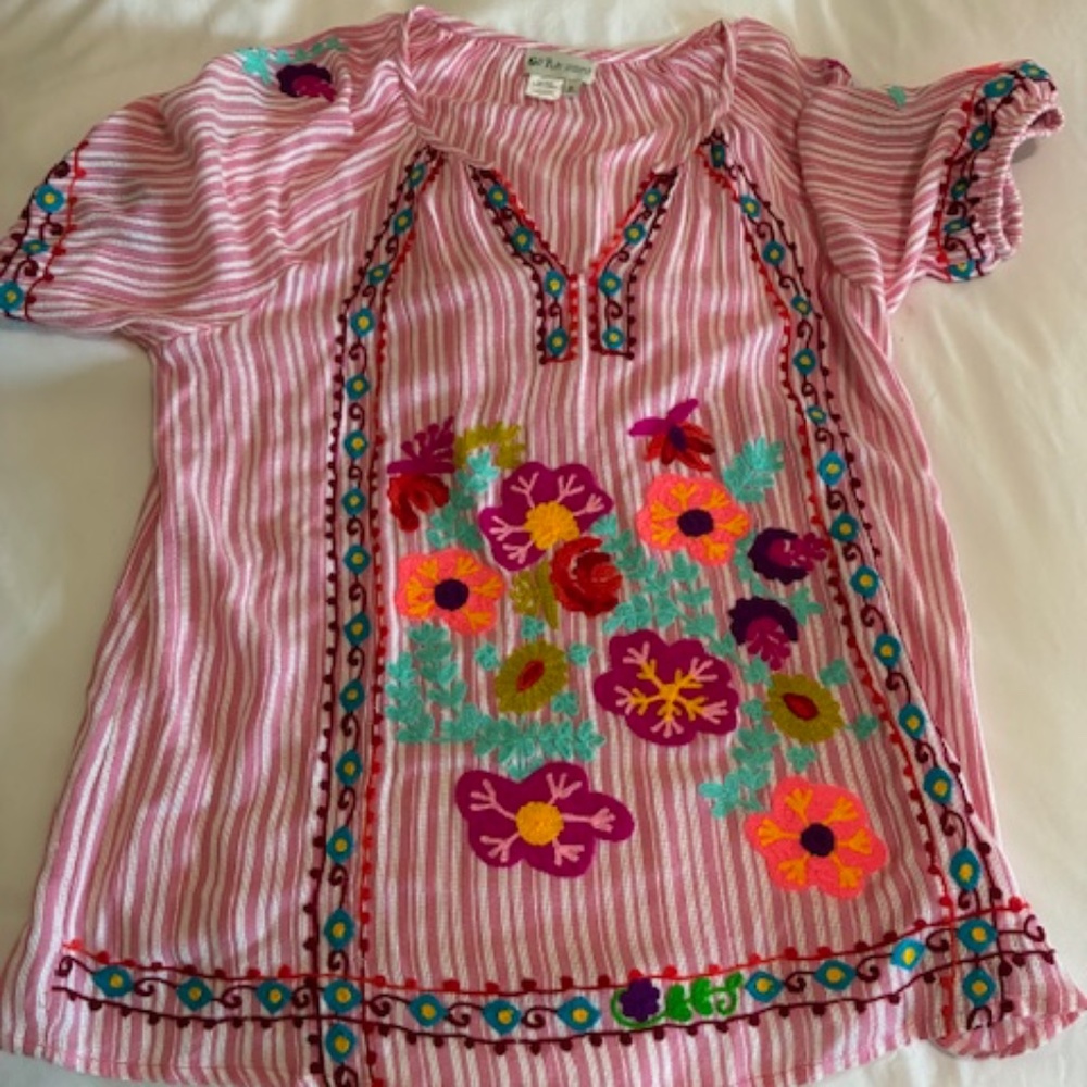 Go Fish Rayon Blouse Size Small